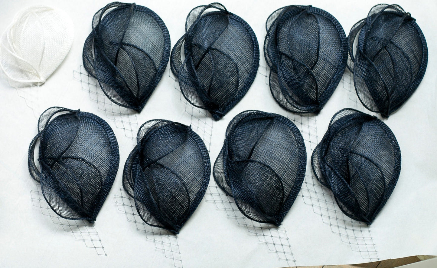 Black Sinamay Wedding Hat: Veiled Bridal Headpiece