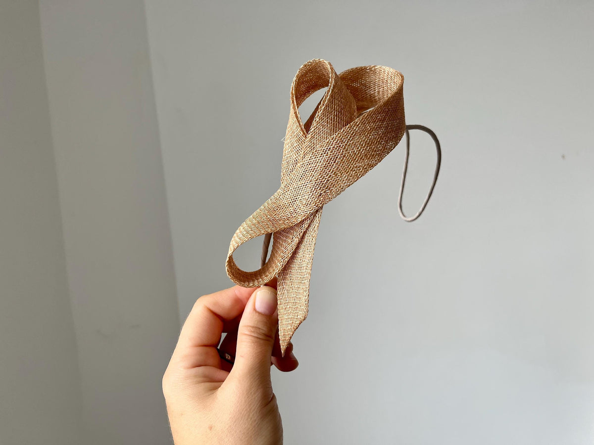 Gold Bow Fascinator Headband: Elegant Wedding Headpiece