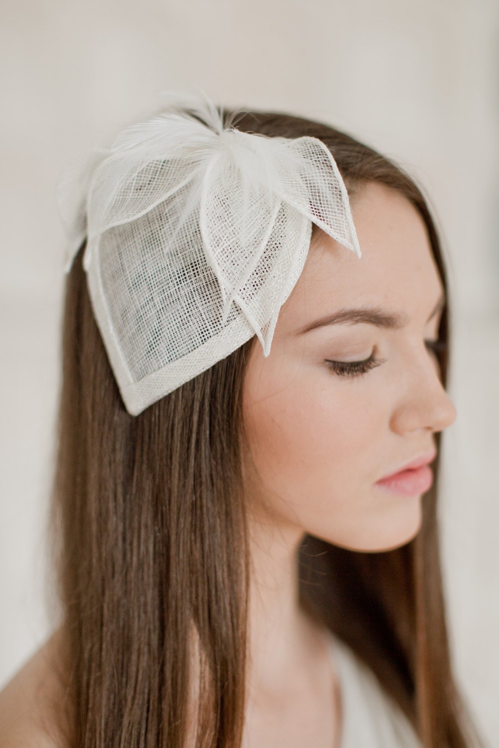 Feather Flower Bridal Hat: Vintage Millinery Headpiece