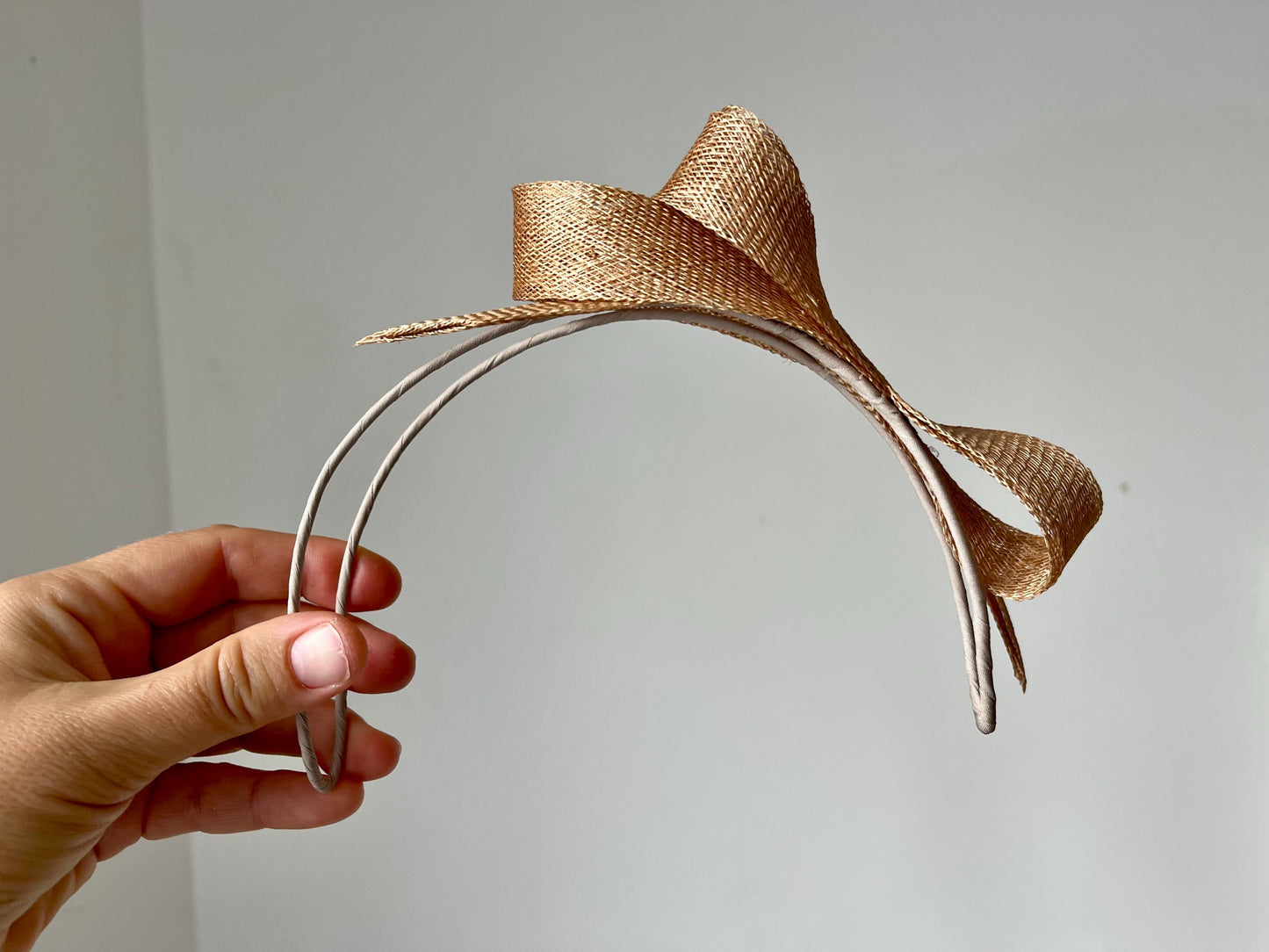 Gold Bow Fascinator Headband, Elegant Wedding Headpiece