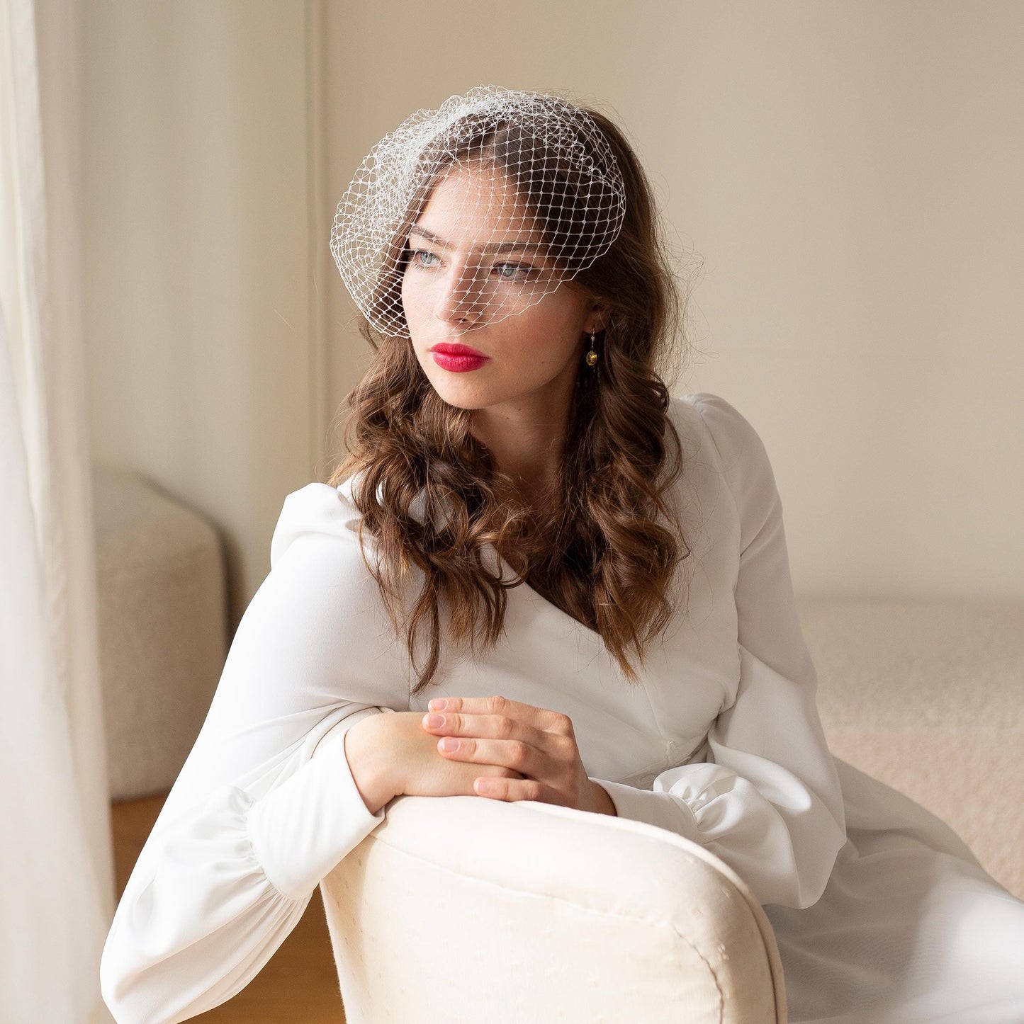 Bridal Birdcage Veil: Vintage Glamour Wedding Face Veil