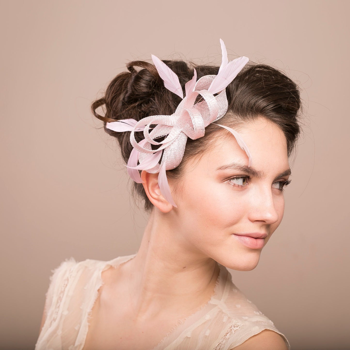 Pastel Feather Wedding Fascinator: Elegant Bridal Headpiece