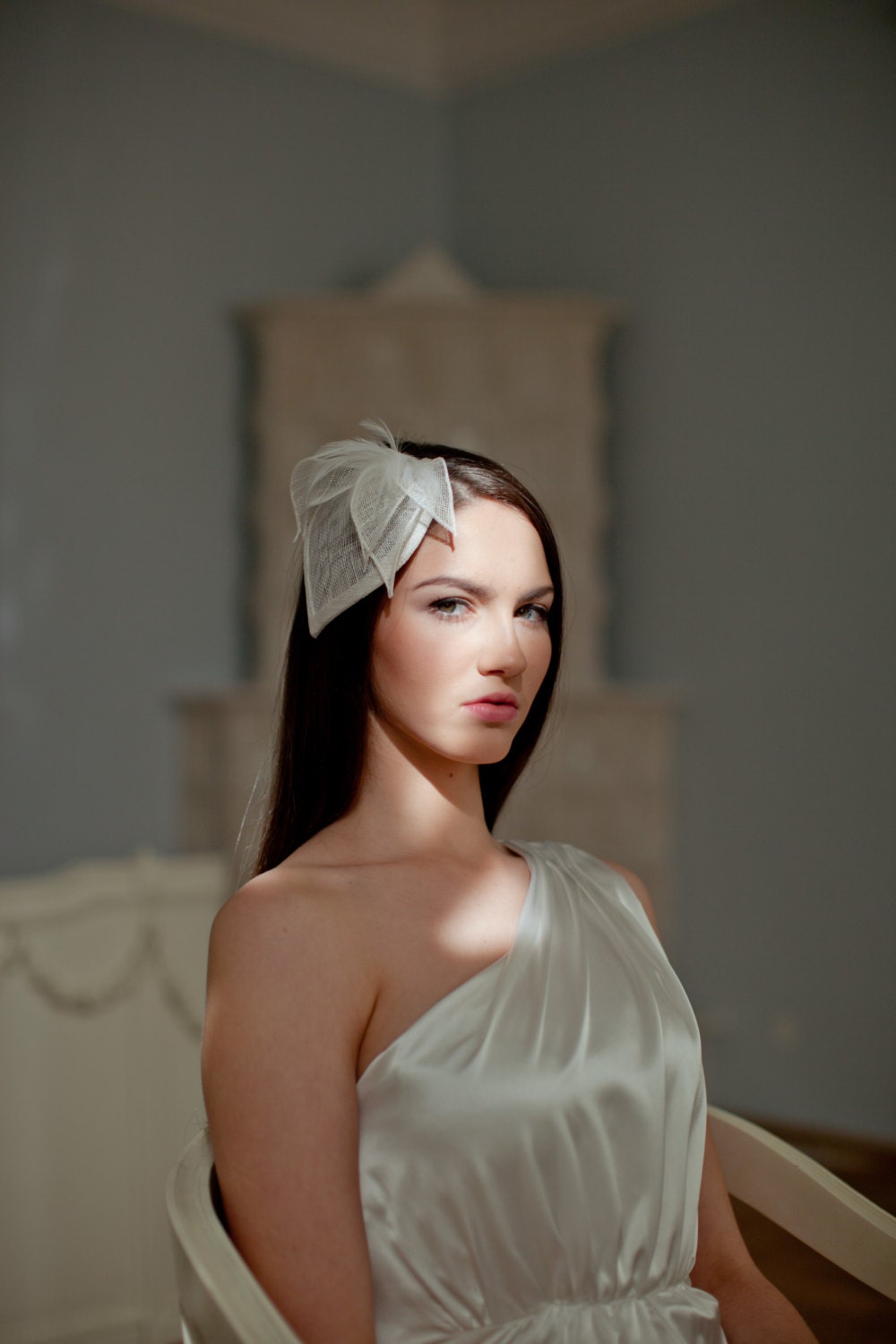 Feather Flower Bridal Hat: Vintage Millinery Headpiece