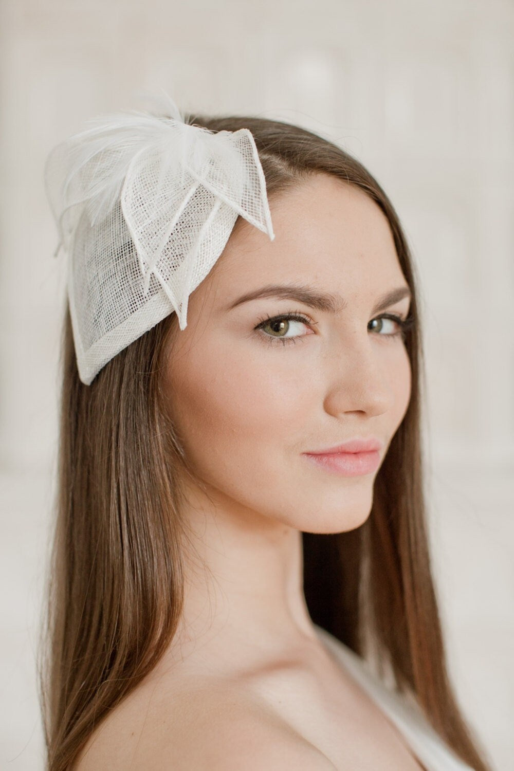 Feather Flower Bridal Hat: Vintage Millinery Headpiece