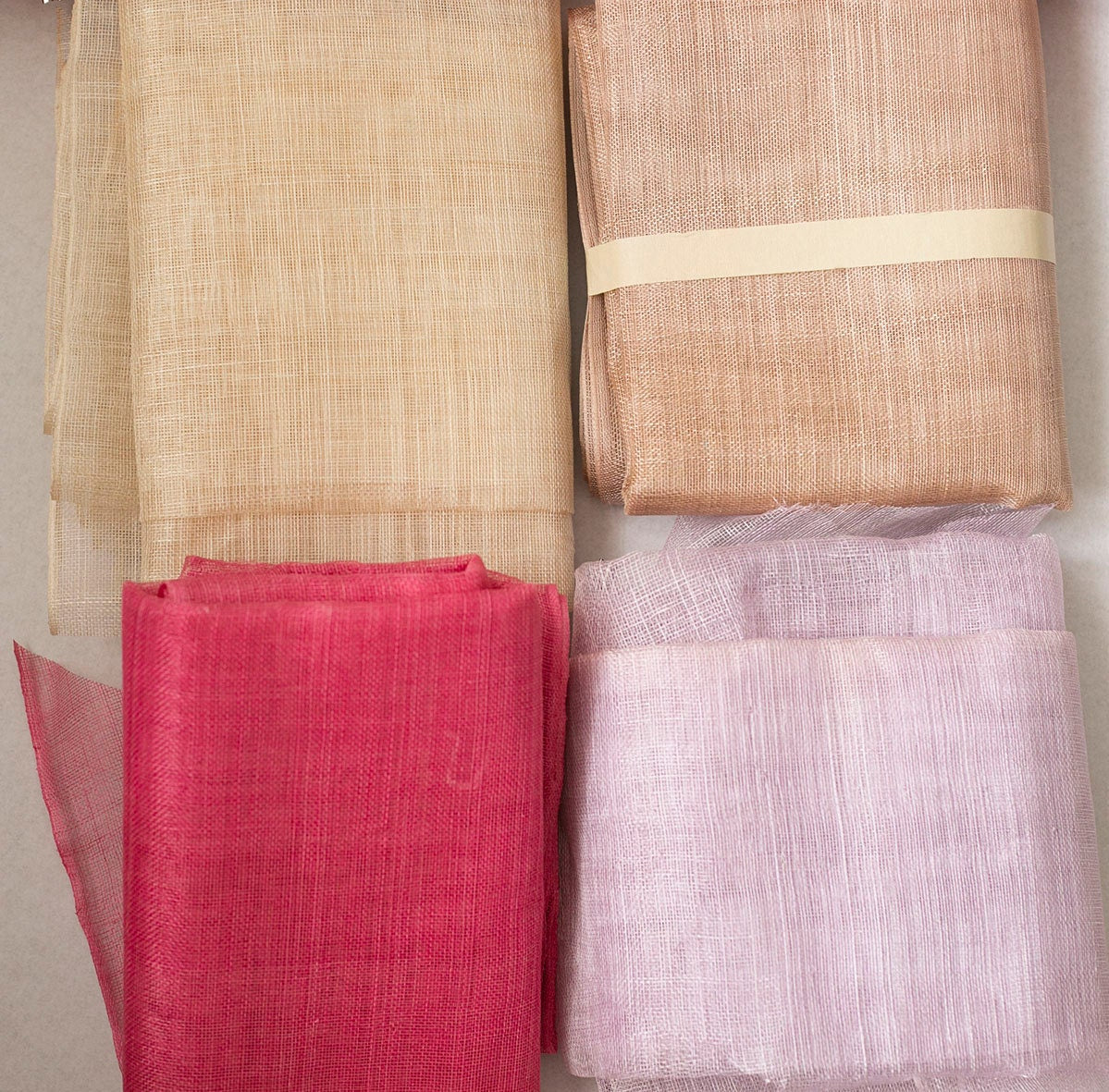 Bridal Sinamay Fascinator Hat in Ivory Wedding Pillbox Hat with Dotted Birdcage Veil