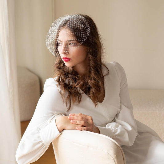 Bridal Birdcage Veil: Vintage Glamour Wedding Face Veil