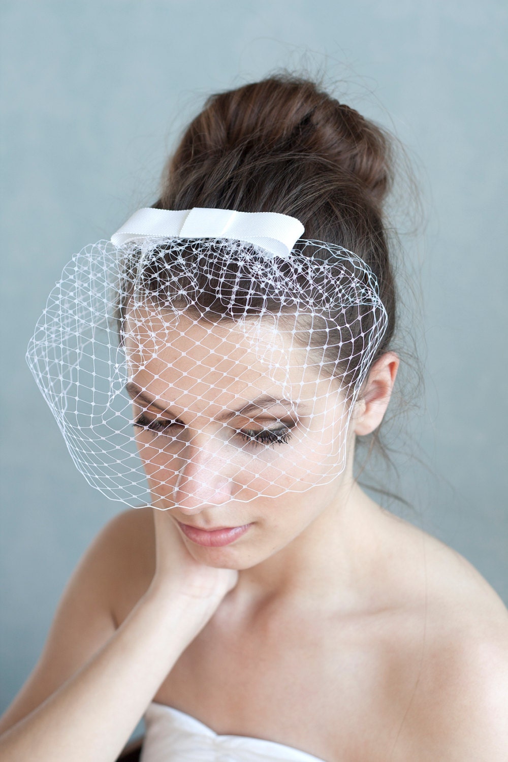Short Birdcage Veil Bridal Face Veil Courthouse Wedding Guest Veil Civil Ceremony Veil Bridal Shower Hair Accessory