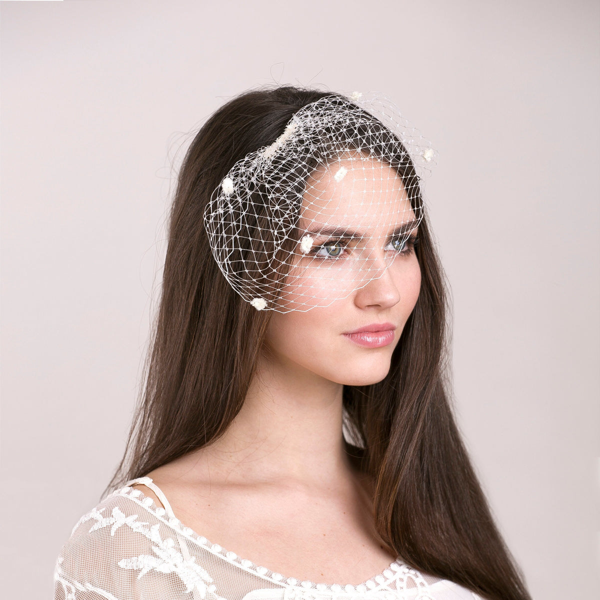 Dotted Birdcage Veil: Petite French Bridal Blusher