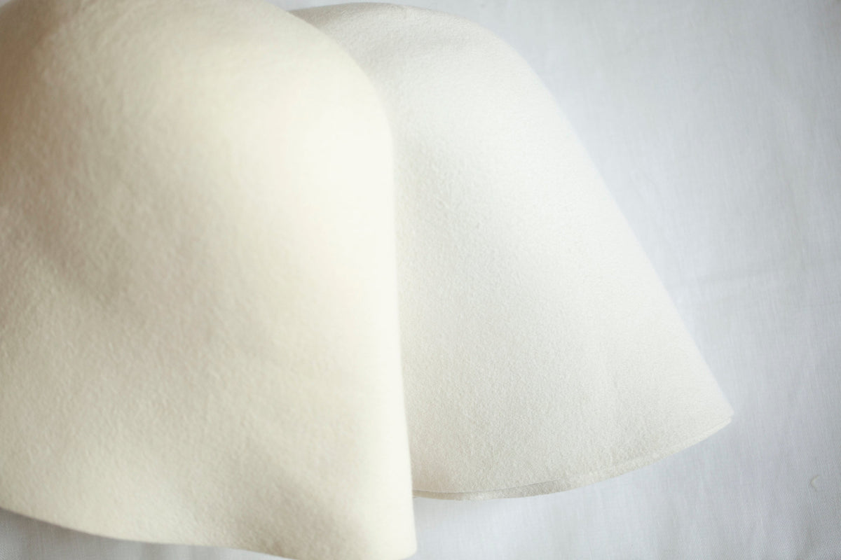 Bridal Veiled Pillbox Hat: Couture Felt Wedding Hat with Netting Bow