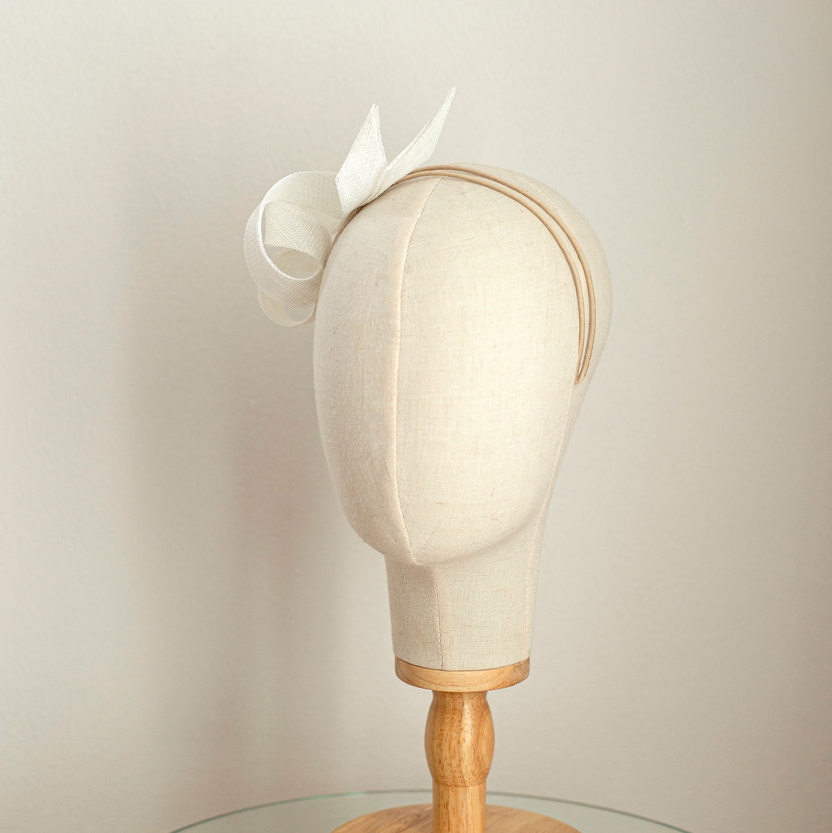 Red Swirl Sinamay Fascinator: Wedding Guest Headpiece