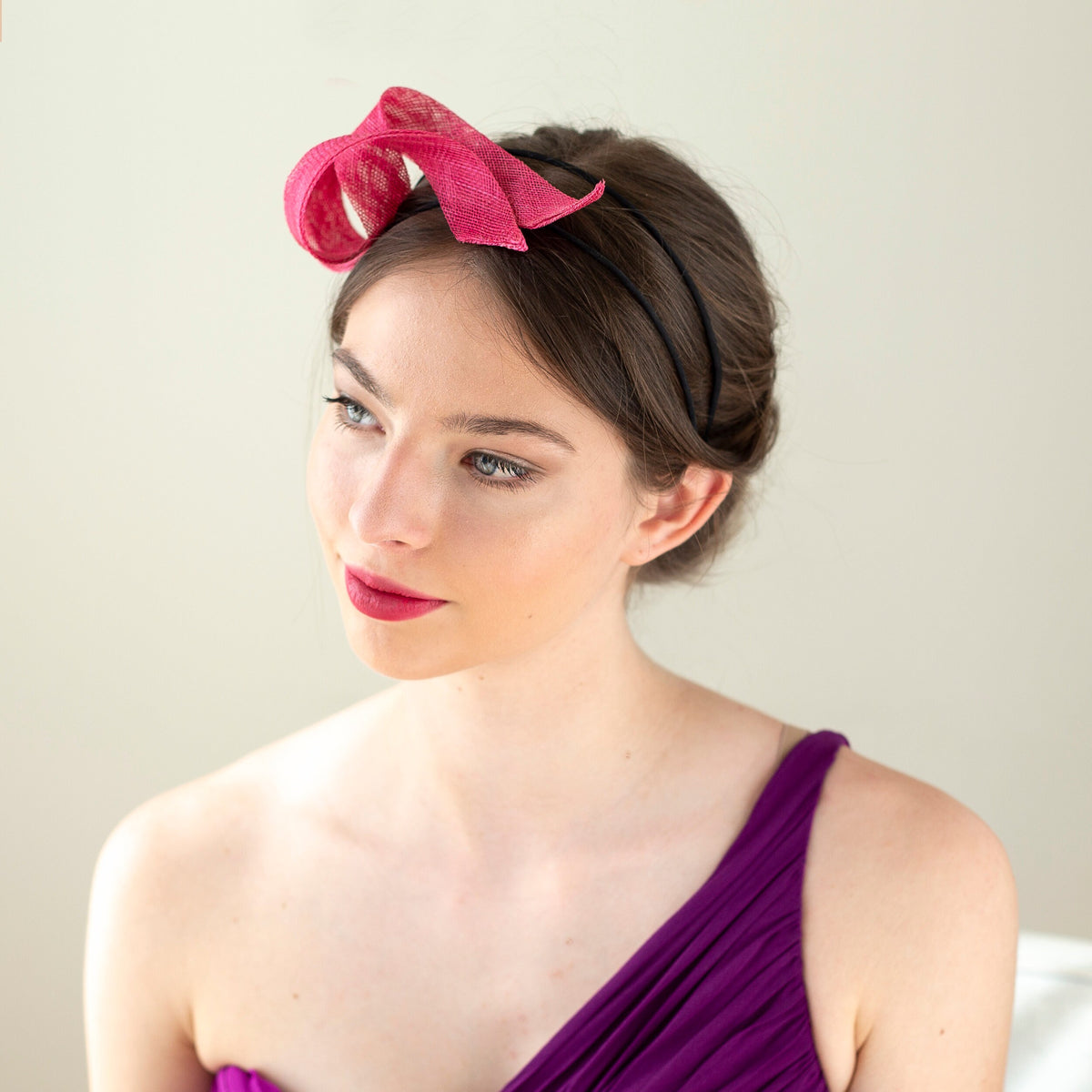 Wedding guest sculptural fascinator on comfortable double headband, women millinery fascinator