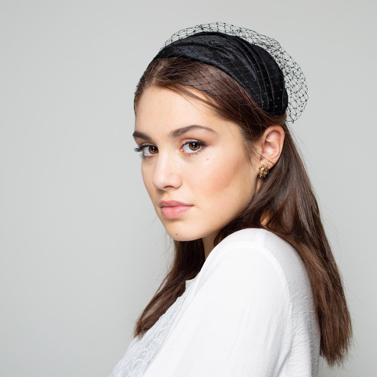 Black Silk Hat with Birdcage Veil, Elegant Special Occasion Headpiece, Formal Evening Hat, Statement Hat
