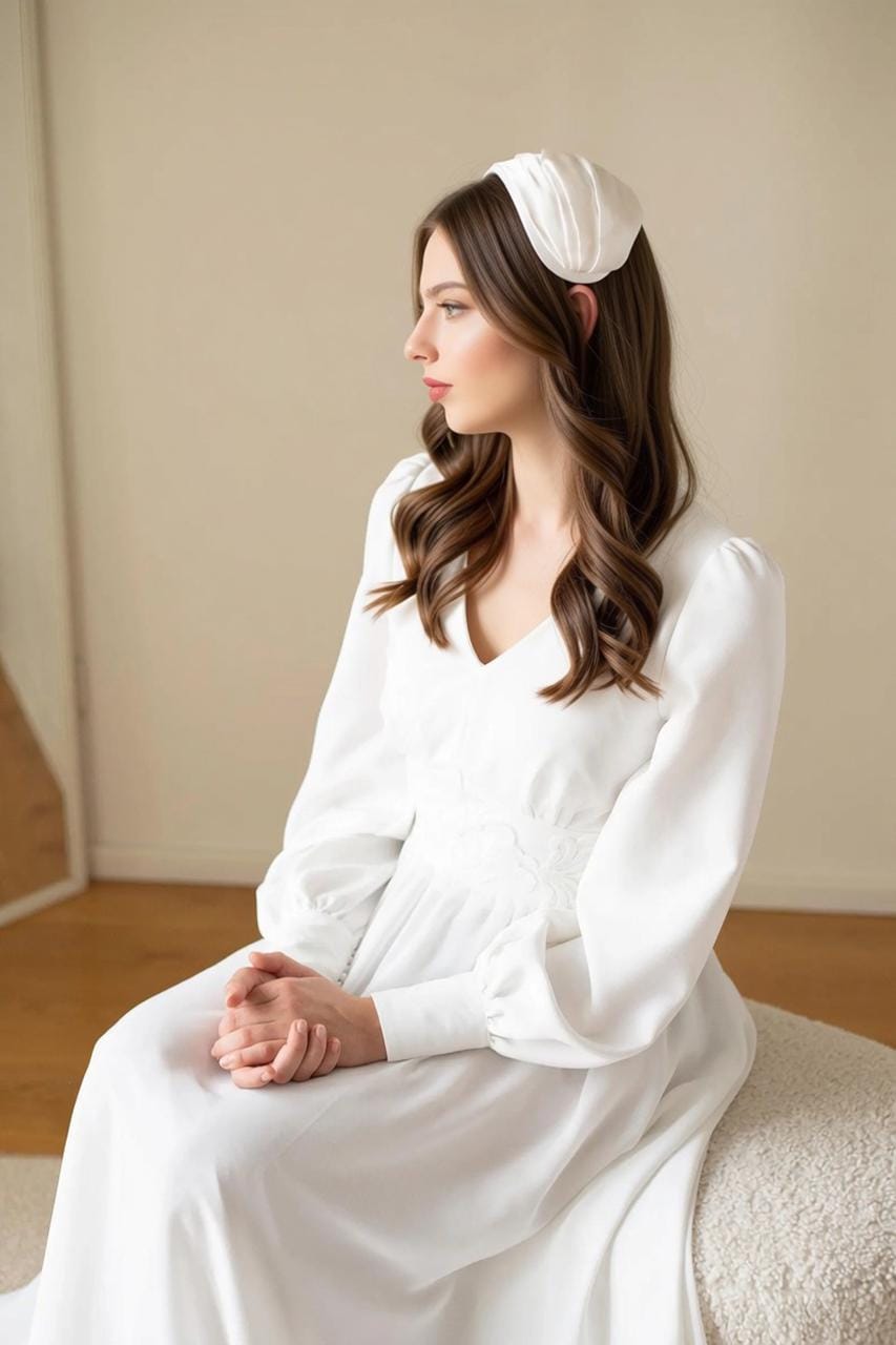 Silk Satin Wedding Hat with Birdcage Veil: Grace Kelly Style Half Hat