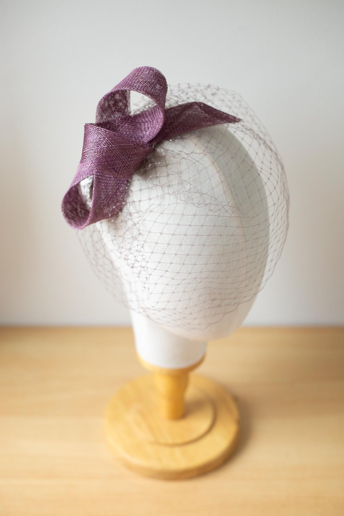 Mauve Taupe Loops Women Fascinator: Minimalist Wedding Guest or Occasion Headpiece