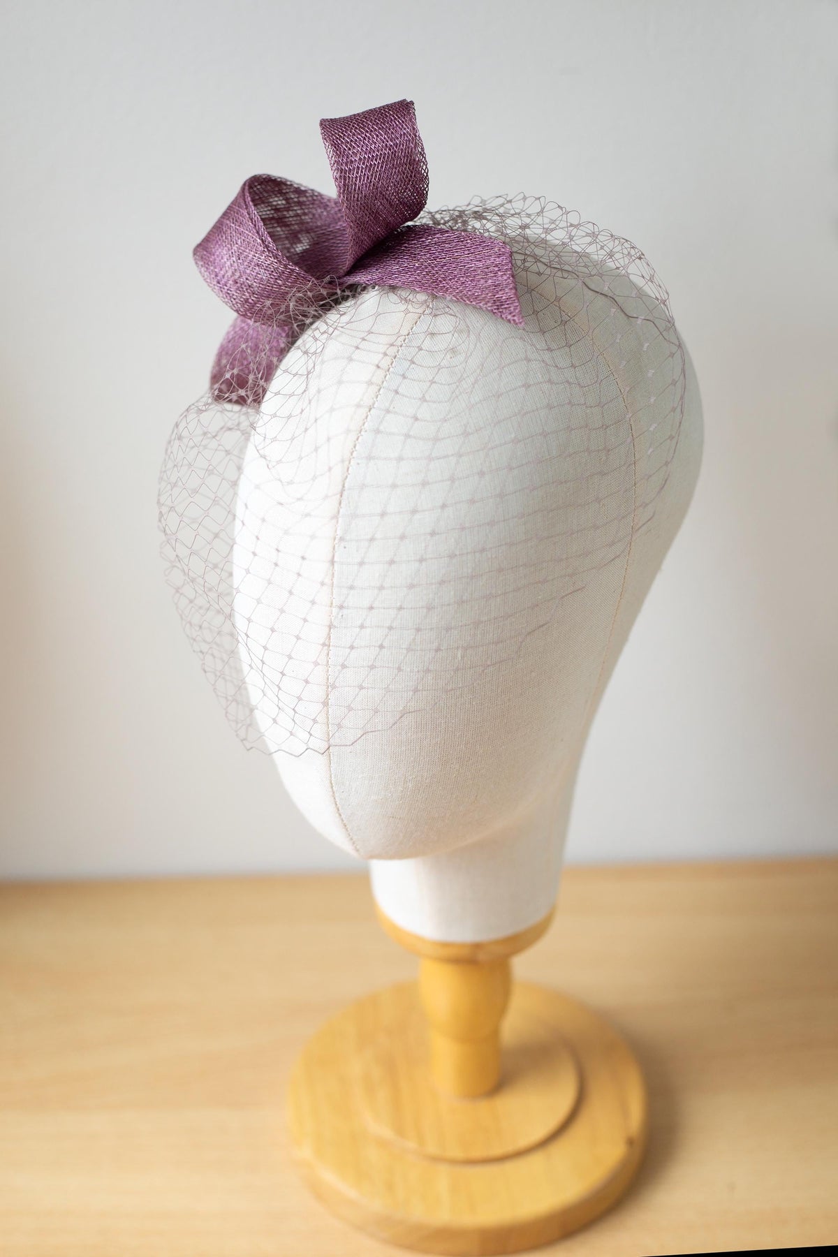 Mauve Taupe Loops Women Fascinator: Minimalist Wedding Guest or Occasion Headpiece