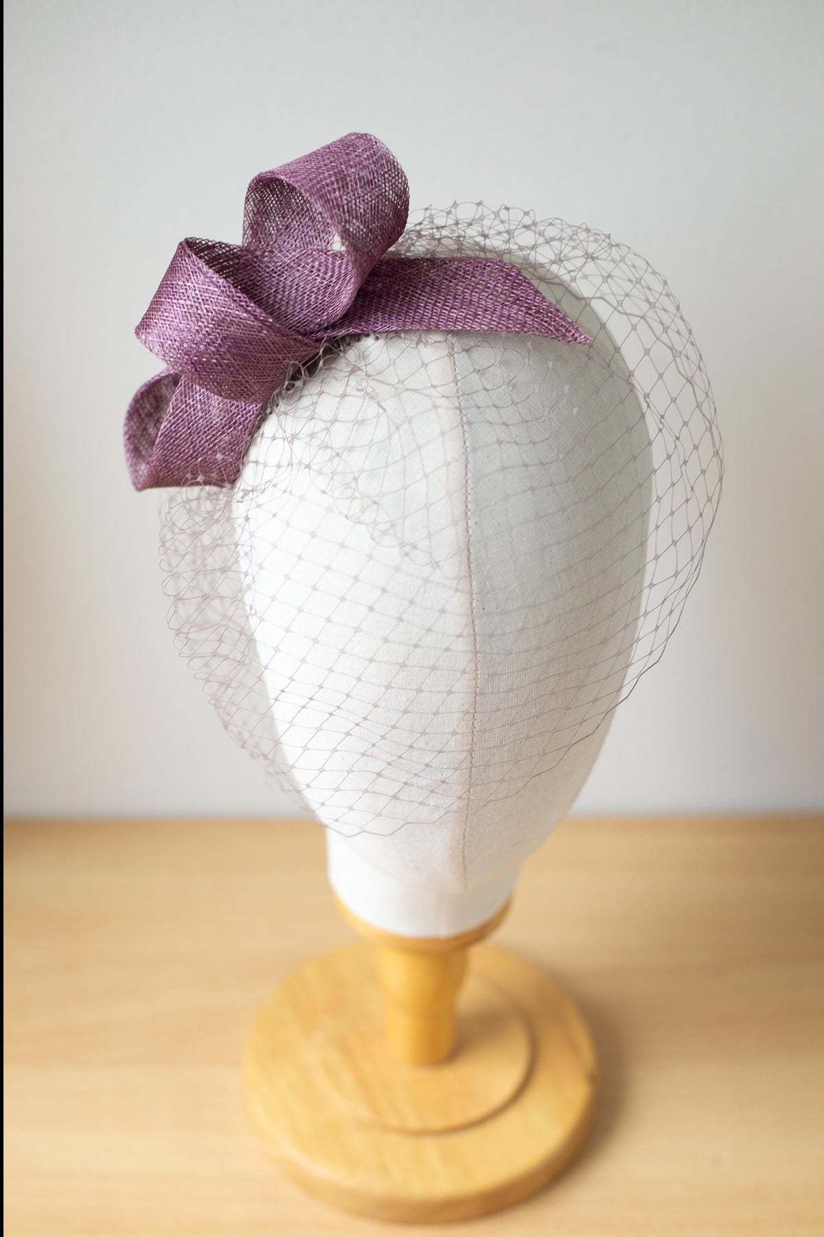 Mauve Taupe Loops Women Fascinator: Minimalist Wedding Guest or Occasion Headpiece