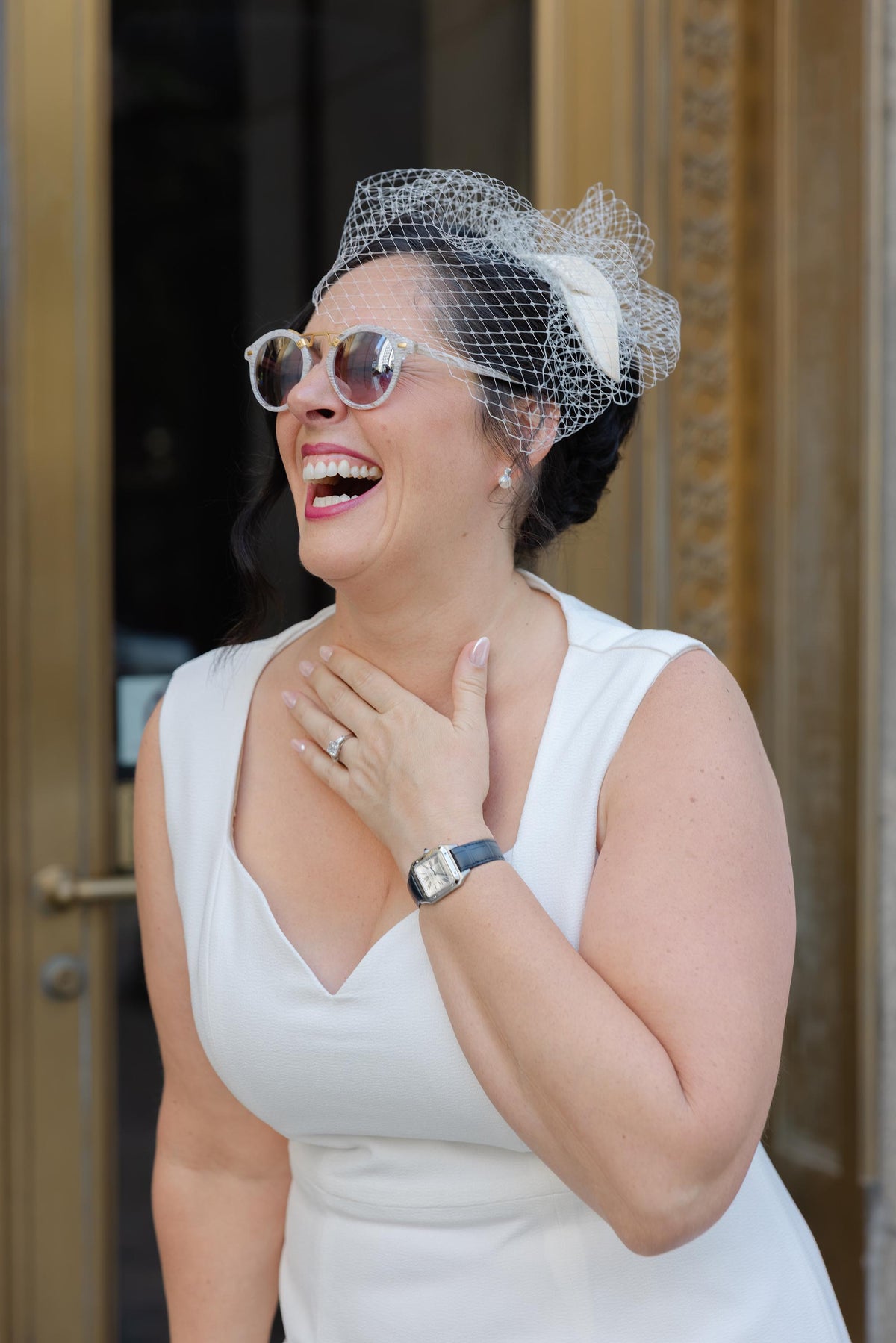Birdcage Veil Bridal Fascinator – Ivory Felt Wedding Headpiece for modern brides, civil ceremonies, city hall or courthouse weddings