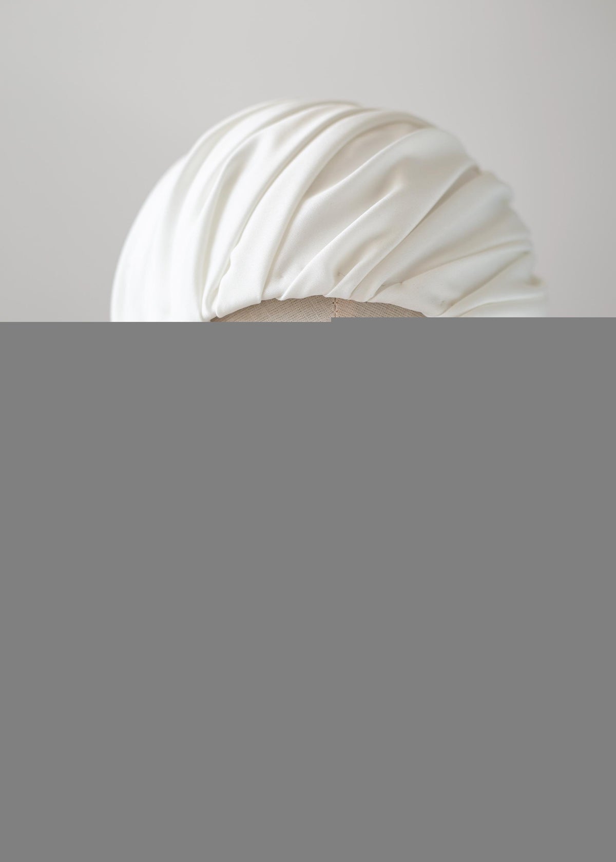 Ivory Satin Bridal Half Hat, 1950s Inspired Wedding Headpiece, Softly Gathered Satin Cap, Vintage Bridal Hat, Elegant Bridal Headpiece