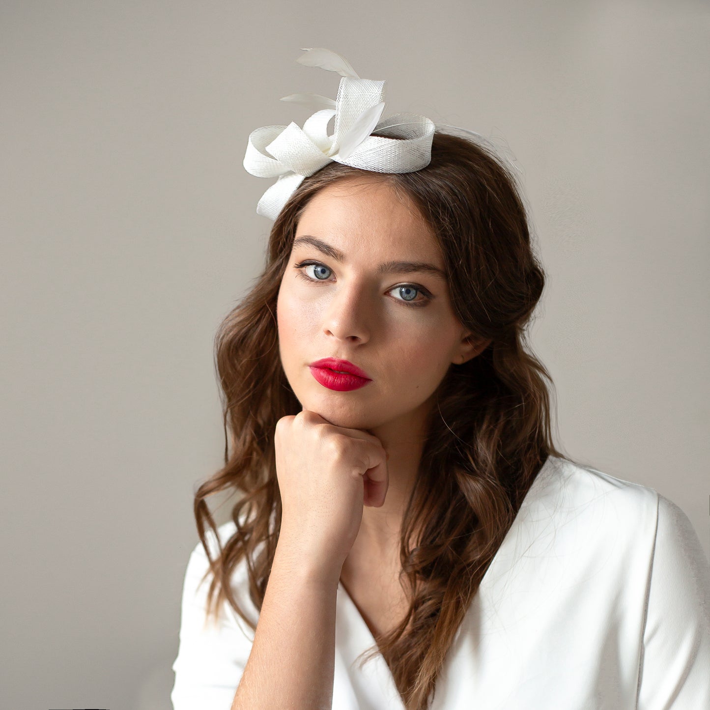 Special occasion fascinator, wedding feather headpiece for a bride, wedding guest or bridesmaids, elegant formal feather headpiece