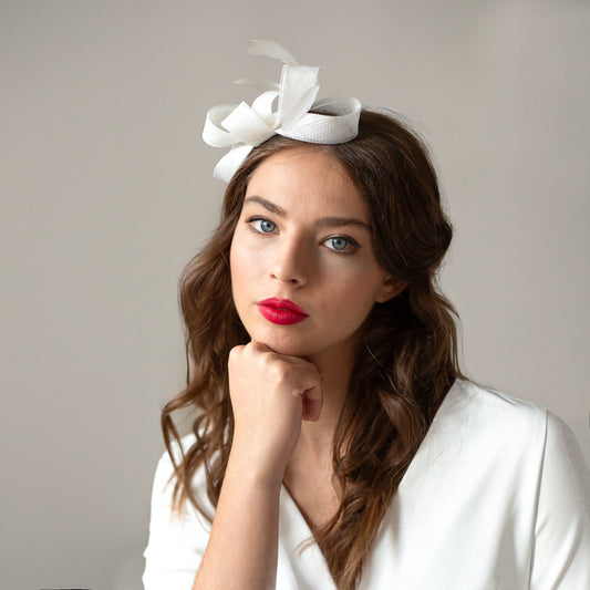 Special occasion fascinator, wedding feather headpiece for a bride, wedding guest or bridesmaids, elegant formal feather headpiece